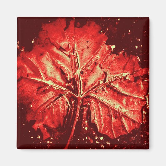 Pop Art Autumn Leaf Magnet (Voorkant)