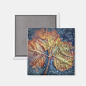 Pop Art Autumn Leaf Magnet (Voorkant / Achterkant)