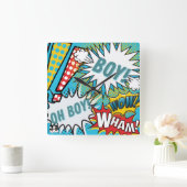 Pop Art Baby Boy Vierkante Klok (Huis)