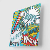 Pop Art Baby Boy Vierkante Klok (Hoek)