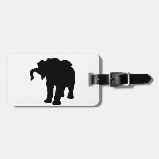 Pop Art Baby Elephant Silhouette Bagagelabel (Voorkant horizontaal)