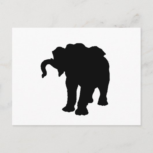 Pop Art Baby Elephant Silhouette Briefkaart (Voorkant)