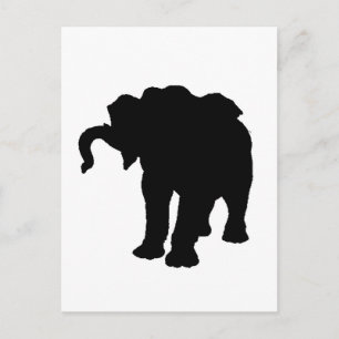 Pop Art Baby Elephant Silhouette Briefkaart