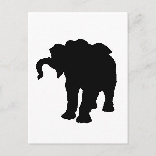 Pop Art Baby Elephant Silhouette Briefkaart (Voorkant)