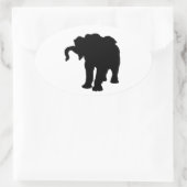 Pop Art Baby Elephant Silhouette Ovale Sticker (Tas)