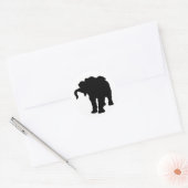 Pop Art Baby Elephant Silhouette Ronde Sticker (Envelop)