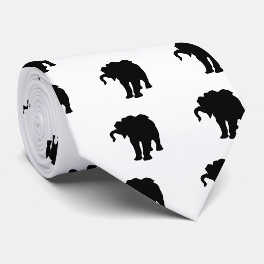 Pop Art Baby Elephant Silhouette Stropdas (Opgerold)