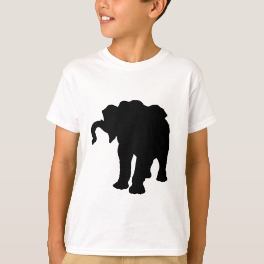 Pop Art Baby Elephant Silhouette T-shirt (Voorkant)