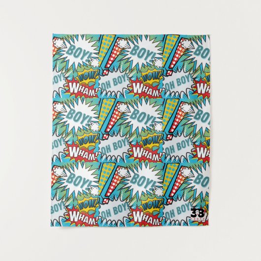 Pop Art Baby Jongen Wandkleed (Voorkant)