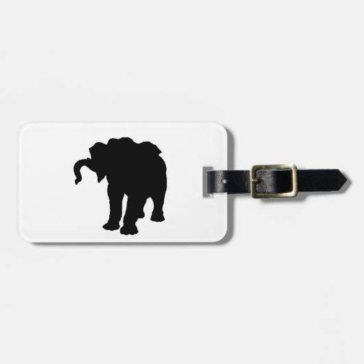 Pop Art Baby Olifant Silhouet Bagagelabel (Voorkant horizontaal)