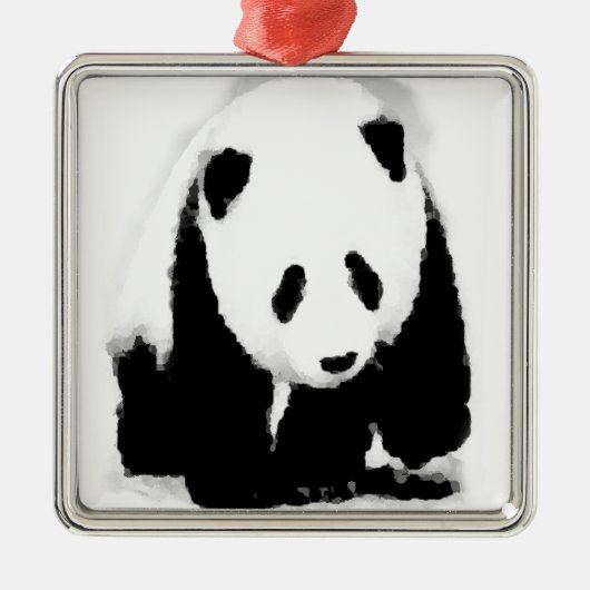 Pop Art Baby Panda Metalen Ornament (Voorkant)