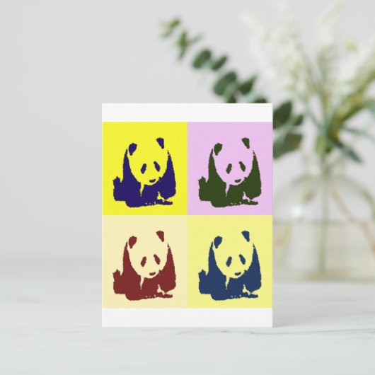 Pop Art Baby Pandas Briefkaart (Staand voorkant)