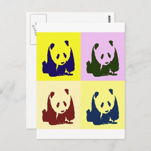 Pop Art Baby Pandas Briefkaart (Voorkant / Achterkant)