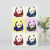 Pop Art Baby Panda's Briefpapier (Staand voorkant)