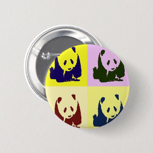 Pop Art Baby Pandas Ronde Button 5,7 Cm (Voorkant /achterkant)