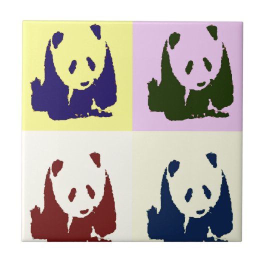 Pop Art Baby Pandas Tegeltje (Voorkant)