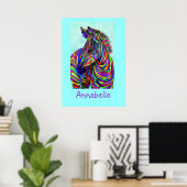 pop art baby zebra aanpasbaar poster (Thuiskantoor)
