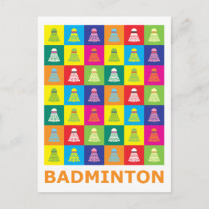 Pop Art Badminton Briefkaart
