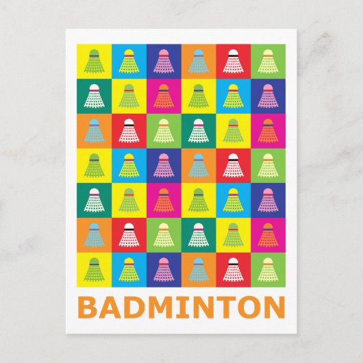 Pop Art Badminton Briefkaart (Voorkant)