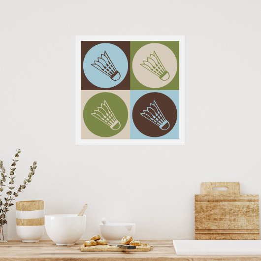 Pop Art Badminton Poster (Keuken)