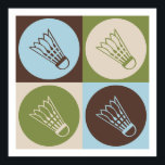 Pop Art Badminton Poster<br><div class="desc">Pop Art Badminton. Geniet van dit leuke ontwerp met je hobby,  beroep of obsessie voor geweldige t-shirts,  stickers en nog veel meer. Ze maken ook geweldige cadeautjes!</div>