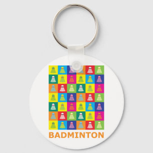 Pop Art Badminton Sleutelhanger