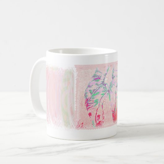 Pop Art Ballet Pointe Shoe Drawing Mok (Voorkant links)