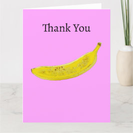 Pop Art Banaan roze achtergrond Bedankkaart