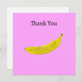 Pop Art Banaan roze achtergrond Bedankkaart (Voorkant / Achterkant)