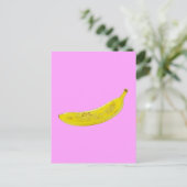 Pop Art Banaan roze achtergrond Briefkaart (Staand voorkant)