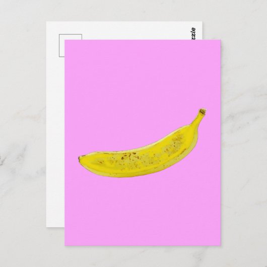 Pop Art Banaan roze achtergrond Briefkaart (Voorkant / Achterkant)
