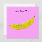 Pop Art Banaan Roze Achtergrond Gepersonaliseerd Feestdagenkaart (Voorkant / Achterkant)