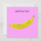 Pop Art Banaan Roze Achtergrond Gepersonaliseerd Feestdagenkaart (Voorkant)