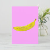 Pop Art Banaan roze achtergrond Kaart (Staand voorkant)