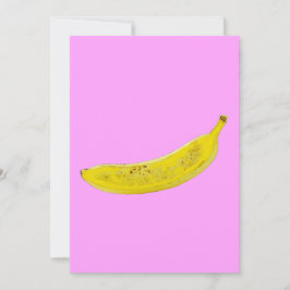 Pop Art Banaan roze achtergrond Kaart