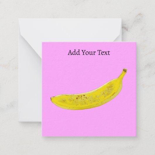 Pop Art Banaan Roze Achtergrond Persoonlijk Notitiekaartje (Voorkant)