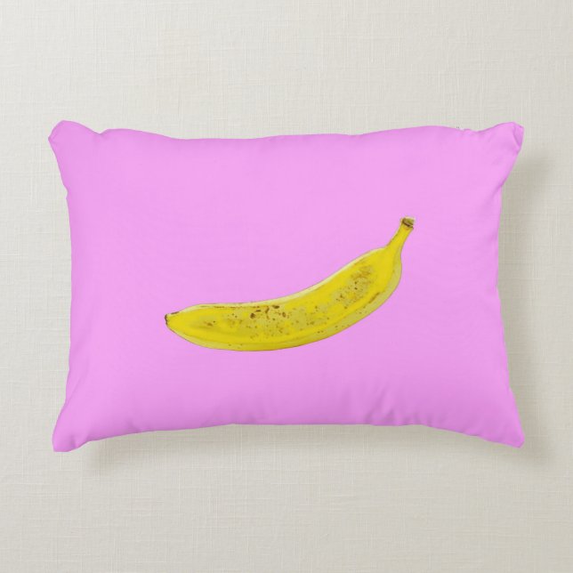 Pop Art Banana in geel Accent Kussen (Voorkant)