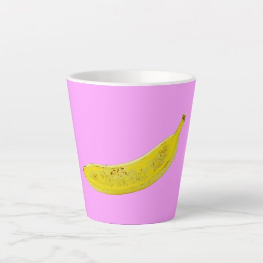Pop Art Banana in geel Latte Mok (Voorkant)