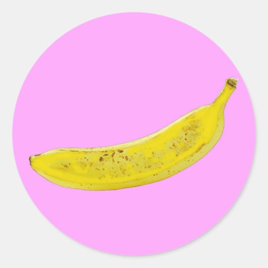 Pop Art Banana in geel Ronde Sticker (Voorkant)
