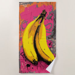 Pop Art Bananen met Urban Splash Achtergrond Strandlaken