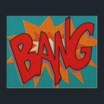Pop Art | BANG | Houtwand | 10 x 8 inch Hout Afdruk<br><div class="desc">BANG! Vintage-achtige stripboektypografie. Creëer door digitaal het 4-kleurenproces te nabootsen dat in de vroege dagen voor het drukken van stripboeken wordt gebruikt.</div>