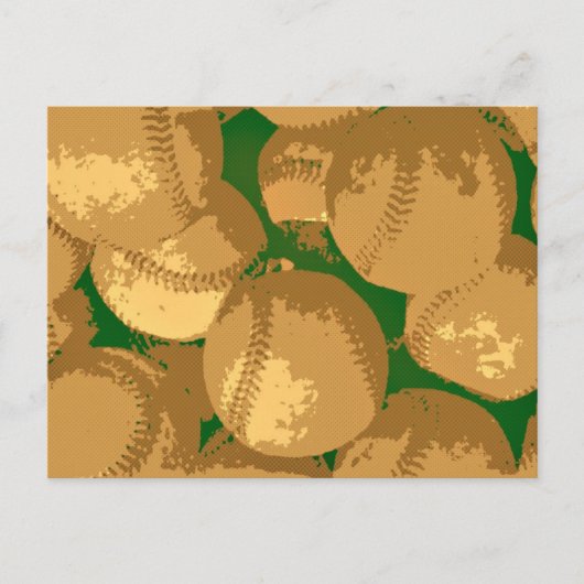 Pop Art Baseball Briefkaart (Voorkant)
