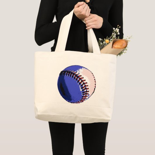 Pop Art Baseball Grote Tote Bag (Voorkant (product))