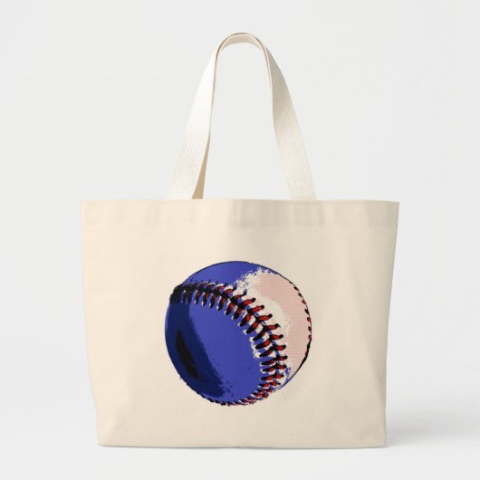Pop Art Baseball Grote Tote Bag (Voorkant)