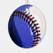 Pop Art Baseball Keramisch Ornament (Links)