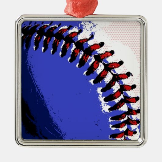 Pop Art Baseball Metalen Ornament (Voorkant)