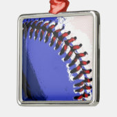 Pop Art Baseball Metalen Ornament (Links)