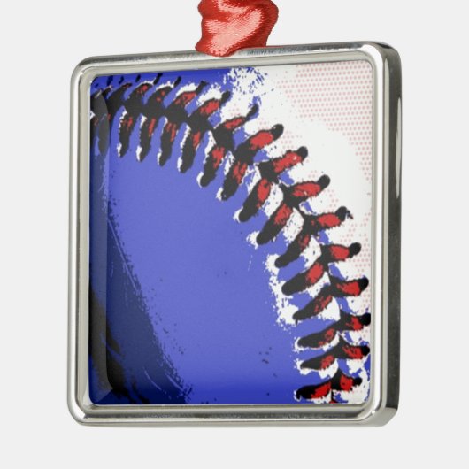 Pop Art Baseball Metalen Ornament (Links)