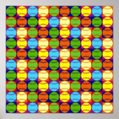 Pop Art Baseball Patroon Poster (Voorkant)