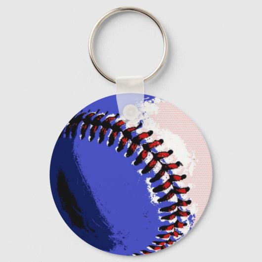 Pop Art Baseball Sleutelhanger (Voorkant)